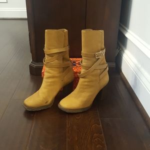 Tory Burch Tan Soft Leather Mid Calf Boot